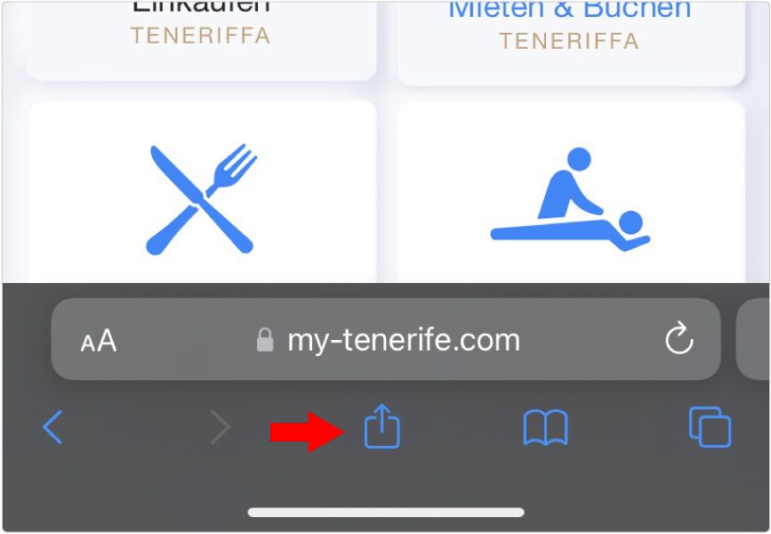 Screenshot Apple iOS Safari Browser Share Icon